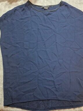 Vince Navy Blue Short-Sleeve Crewneck Tee